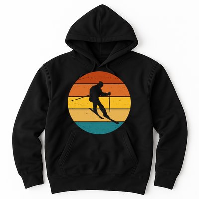 Retro Sunset Ski Lover Gift Hoodie