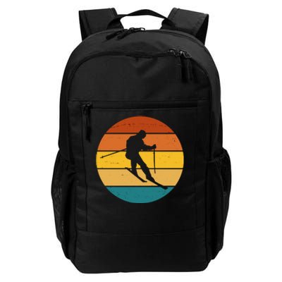 Retro Sunset Ski Lover Gift Daily Commute Backpack