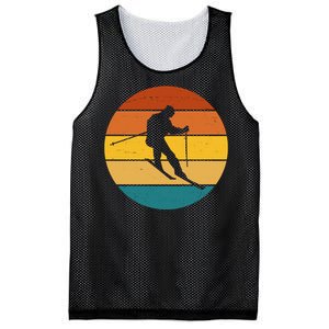 Retro Sunset Ski Lover Gift Mesh Reversible Basketball Jersey Tank