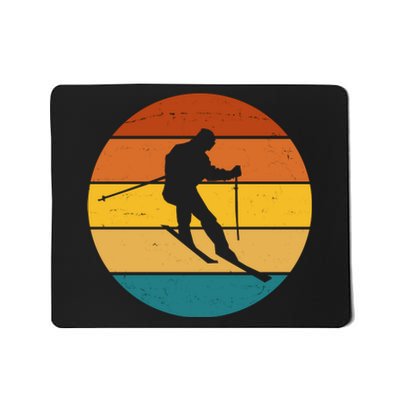 Retro Sunset Ski Lover Gift Mousepad