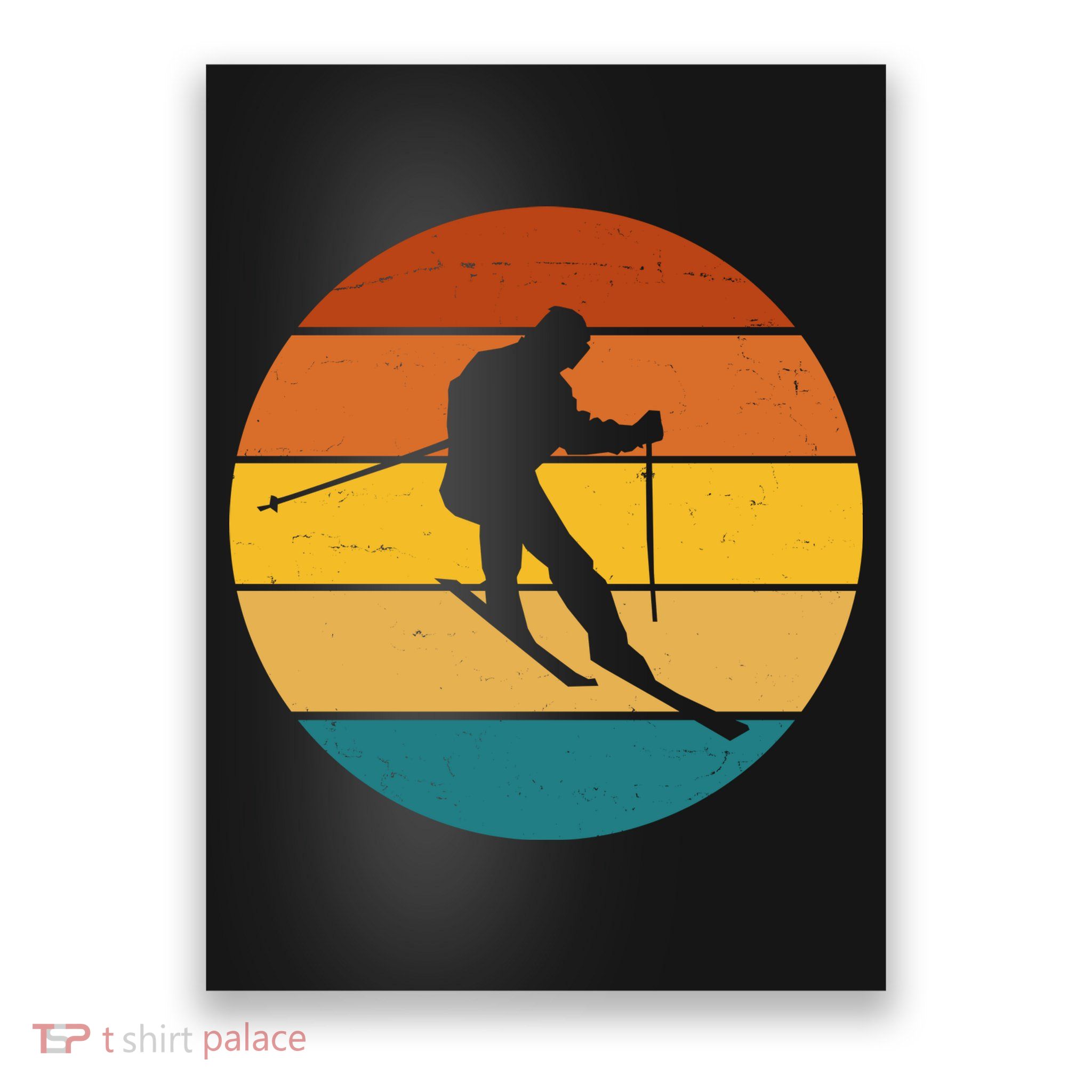 Retro Sunset Ski Lover Gift Poster