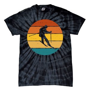 Retro Sunset Ski Lover Gift Tie-Dye T-Shirt