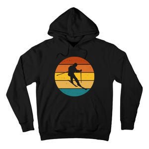 Retro Sunset Ski Lover Gift Tall Hoodie