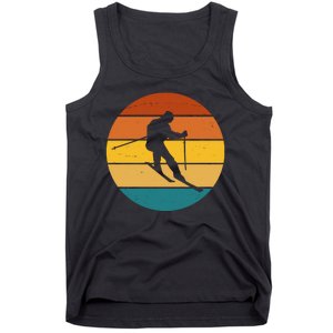 Retro Sunset Ski Lover Gift Tank Top