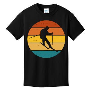 Retro Sunset Ski Lover Gift Kids T-Shirt