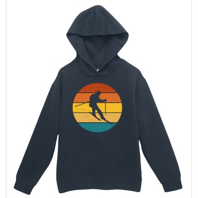 Retro Sunset Ski Lover Gift Urban Pullover Hoodie