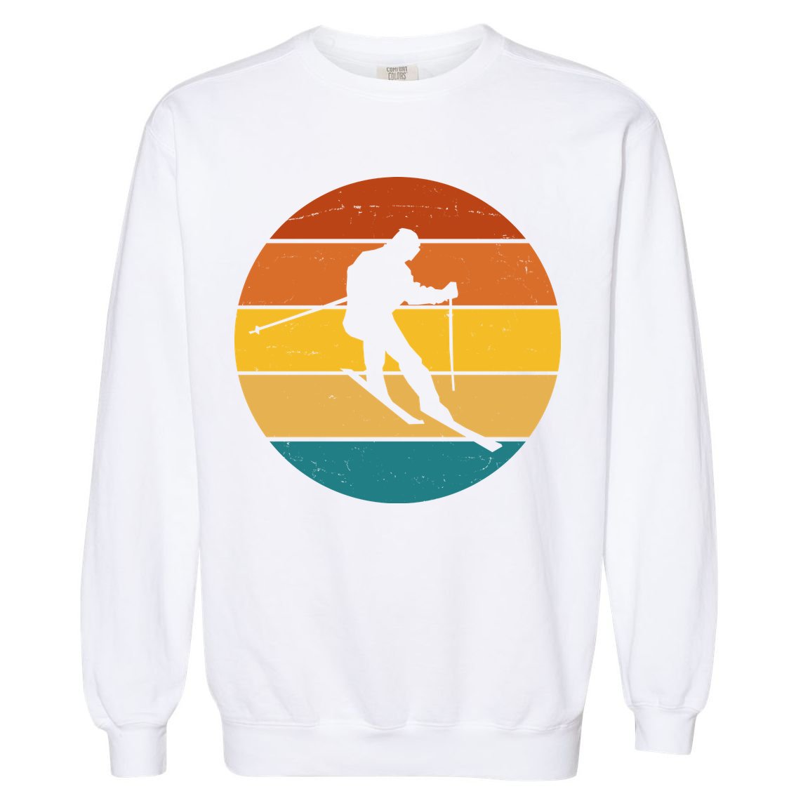 Retro Sunset Ski Lover Gift Garment-Dyed Sweatshirt