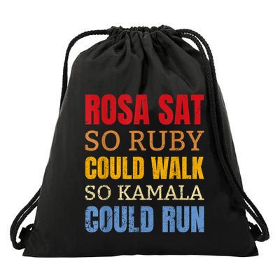 Rosa Sat So Ruby Could Walk So Kamala | Black History Drawstring Bag