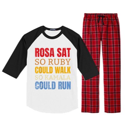 Rosa Sat So Ruby Could Walk So Kamala | Black History Raglan Sleeve Pajama Set