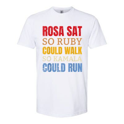 Rosa Sat So Ruby Could Walk So Kamala | Black History Softstyle CVC T-Shirt