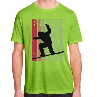 Retro Snowboarding Snow Boarding Ski Skier Gift Adult ChromaSoft Performance T-Shirt