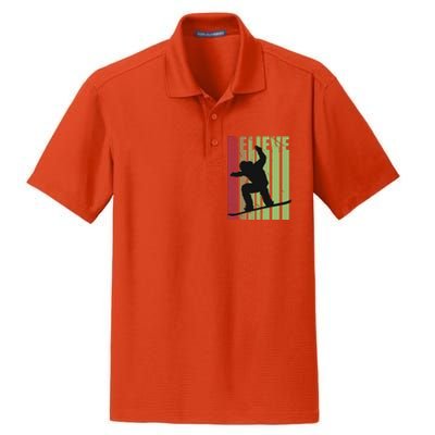 Retro Snowboarding Snow Boarding Ski Skier Gift Dry Zone Grid Polo