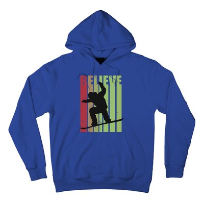 Retro Snowboarding Snow Boarding Ski Skier Gift Hoodie