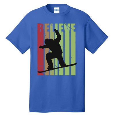 Retro Snowboarding Snow Boarding Ski Skier Gift Tall T-Shirt