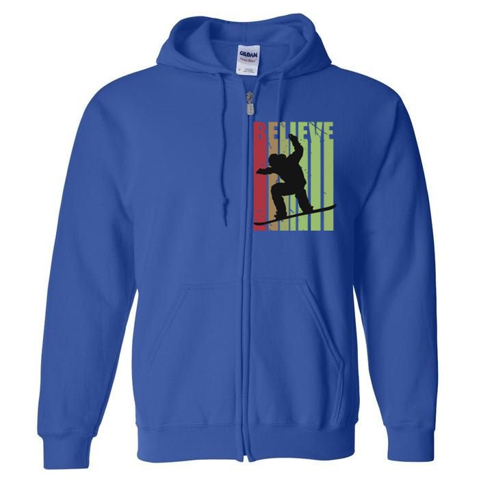 Retro Snowboarding Snow Boarding Ski Skier Gift Full Zip Hoodie