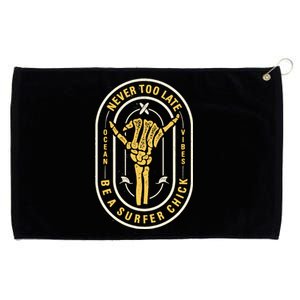 Retro Surfing Summer Logo Grommeted Golf Towel