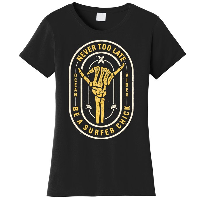 Retro Surfing Summer Logo Women's T-Shirt