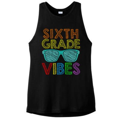 Retro Sunglasses Sixth Grade Vibes 1St Day Of School Funny Gift Ladies PosiCharge Tri-Blend Wicking Tank