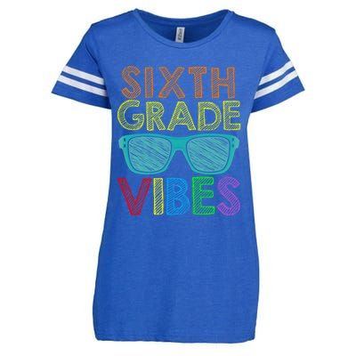 Retro Sunglasses Sixth Grade Vibes 1St Day Of School Funny Gift Enza Ladies Jersey Football T-Shirt