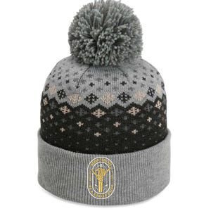 Retro Surfing Summer Logo The Baniff Cuffed Pom Beanie