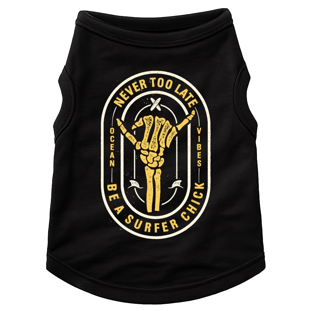 Retro Surfing Summer Logo Doggie Tank