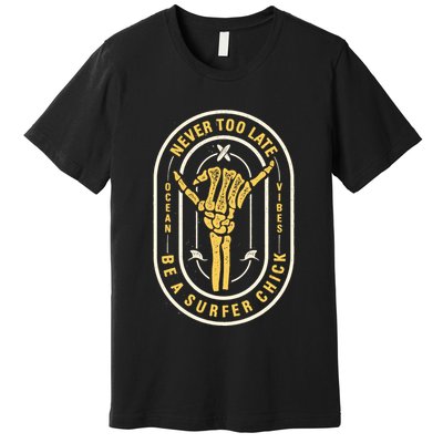 Retro Surfing Summer Logo Premium T-Shirt