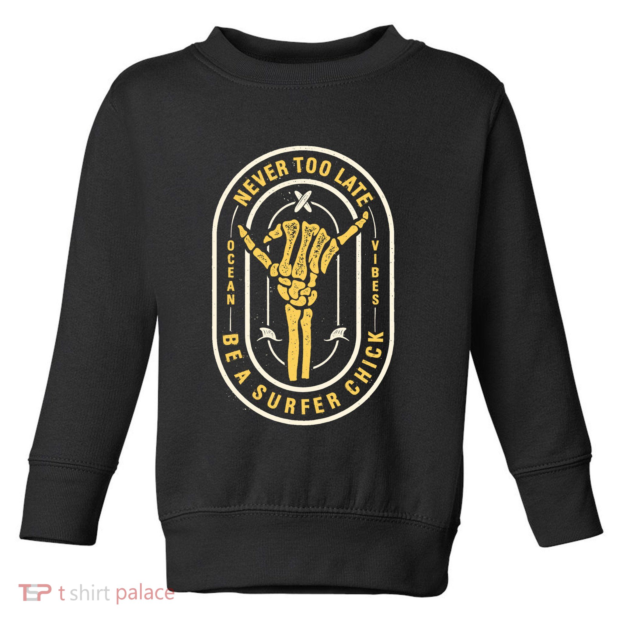 Retro Surfing Summer Logo Toddler Sweatshirt