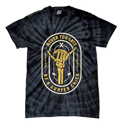 Retro Surfing Summer Logo Tie-Dye T-Shirt