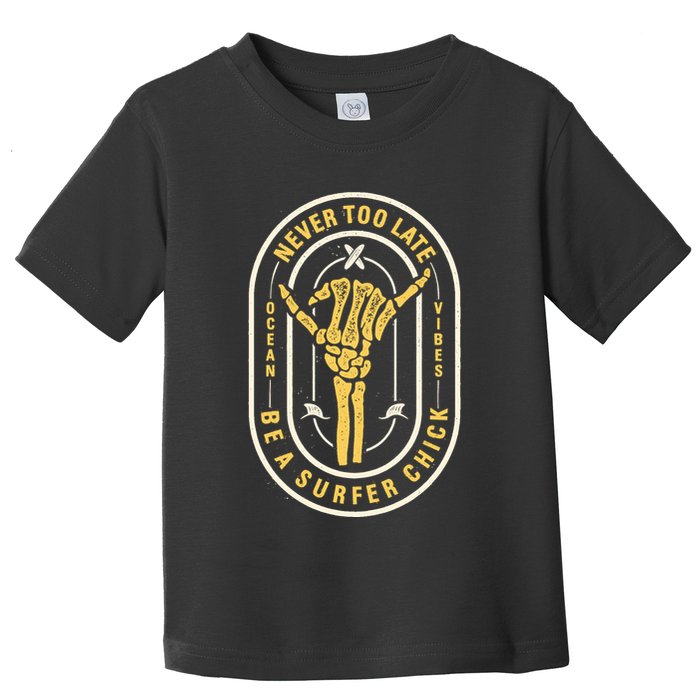 Retro Surfing Summer Logo Toddler T-Shirt