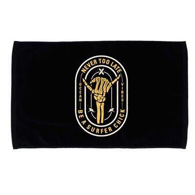 Retro Surfing Summer Logo Microfiber Hand Towel