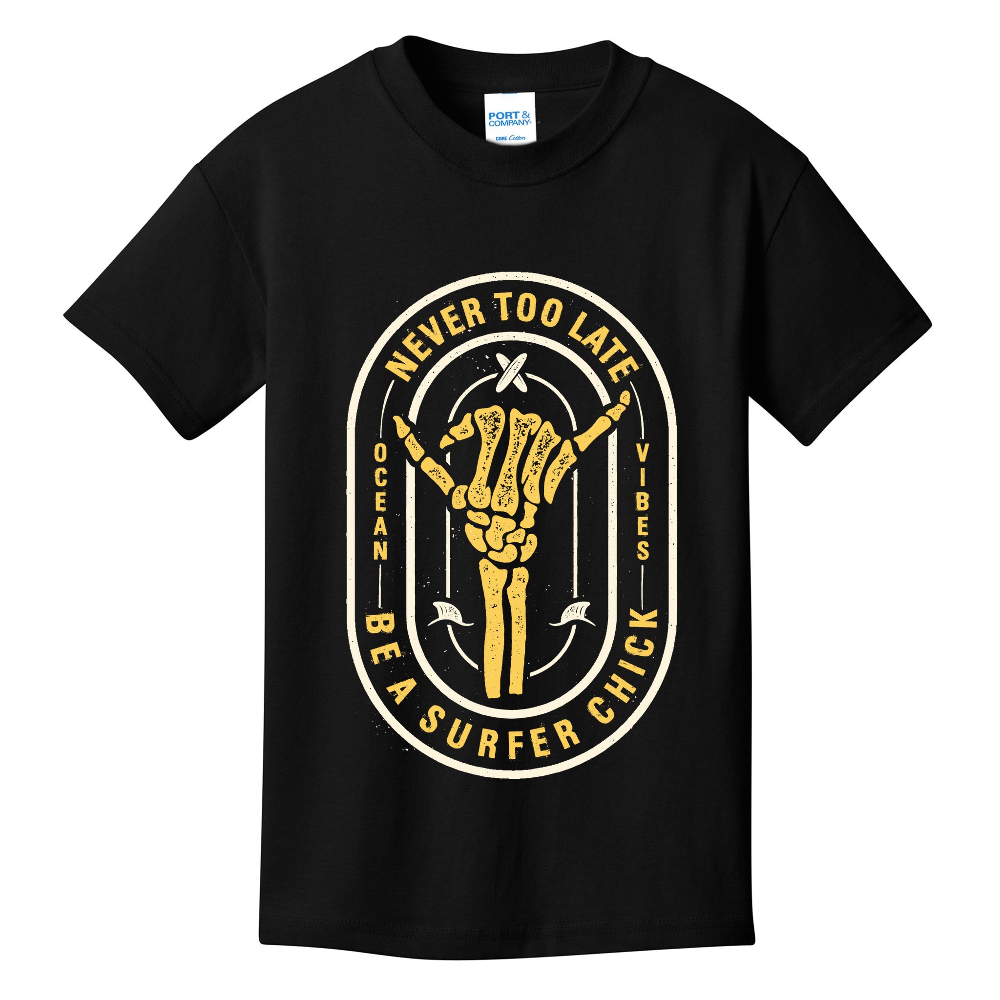 Retro Surfing Summer Logo Kids T-Shirt