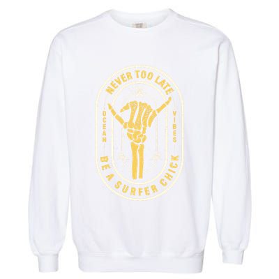 Retro Surfing Summer Logo Garment-Dyed Sweatshirt