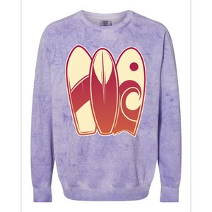 Retro Surfboard Surfing Colorblast Crewneck Sweatshirt