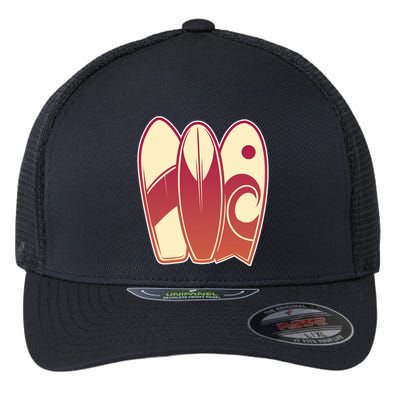 Retro Surfboard Surfing Flexfit Unipanel Trucker Cap