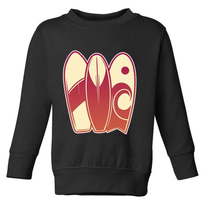 Retro Surfboard Surfing Toddler Sweatshirt