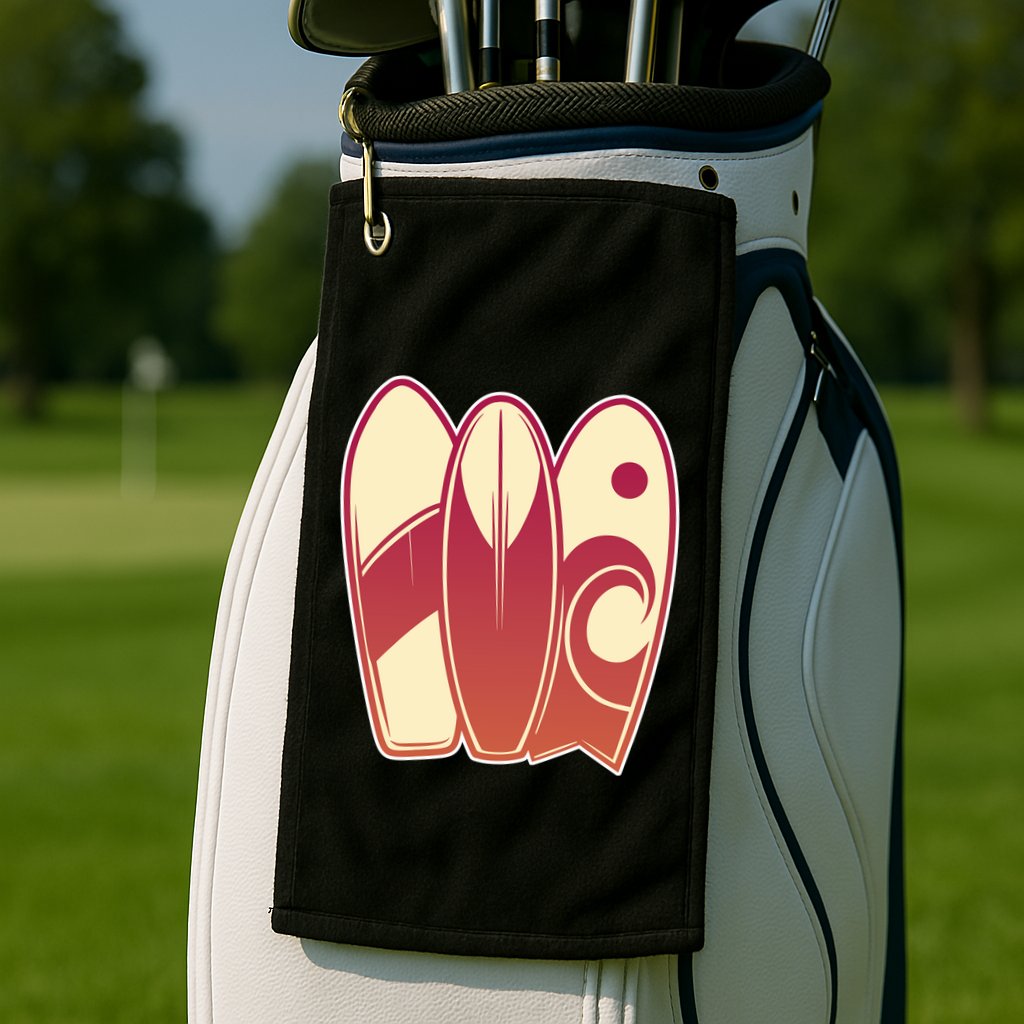 Retro Surfboard Surfing Golf Towel