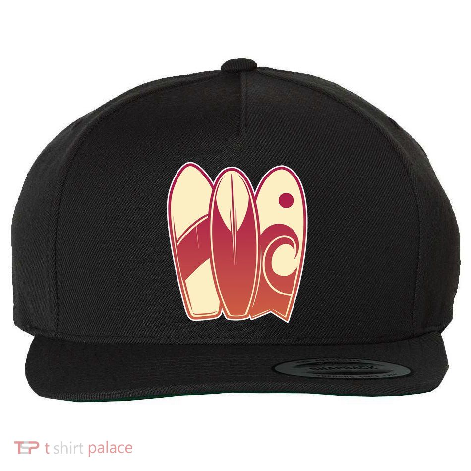 Retro Surfboard Surfing Wool Snapback Cap