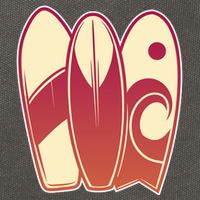 Retro Surfboard Surfing Cotton Canvas Backpack
