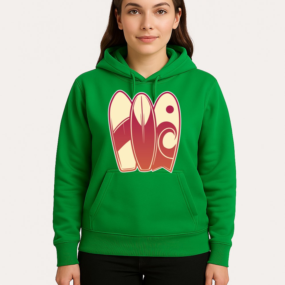 Retro Surfboard Surfing Hoodie