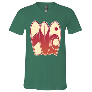 Retro Surfboard Surfing V-Neck T-Shirt