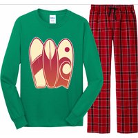 Retro Surfboard Surfing Long Sleeve Pajama Set