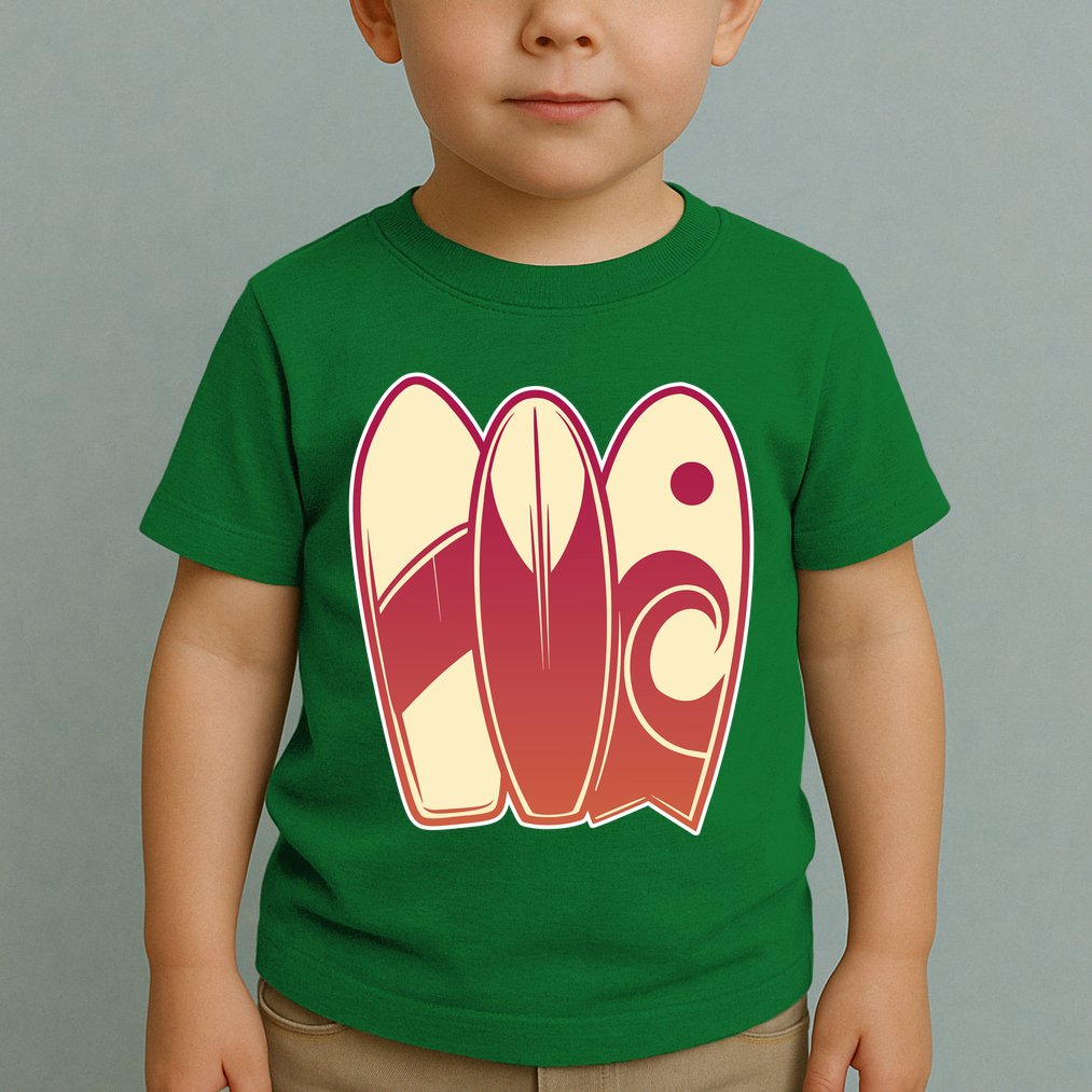 Retro Surfboard Surfing Toddler T-Shirt