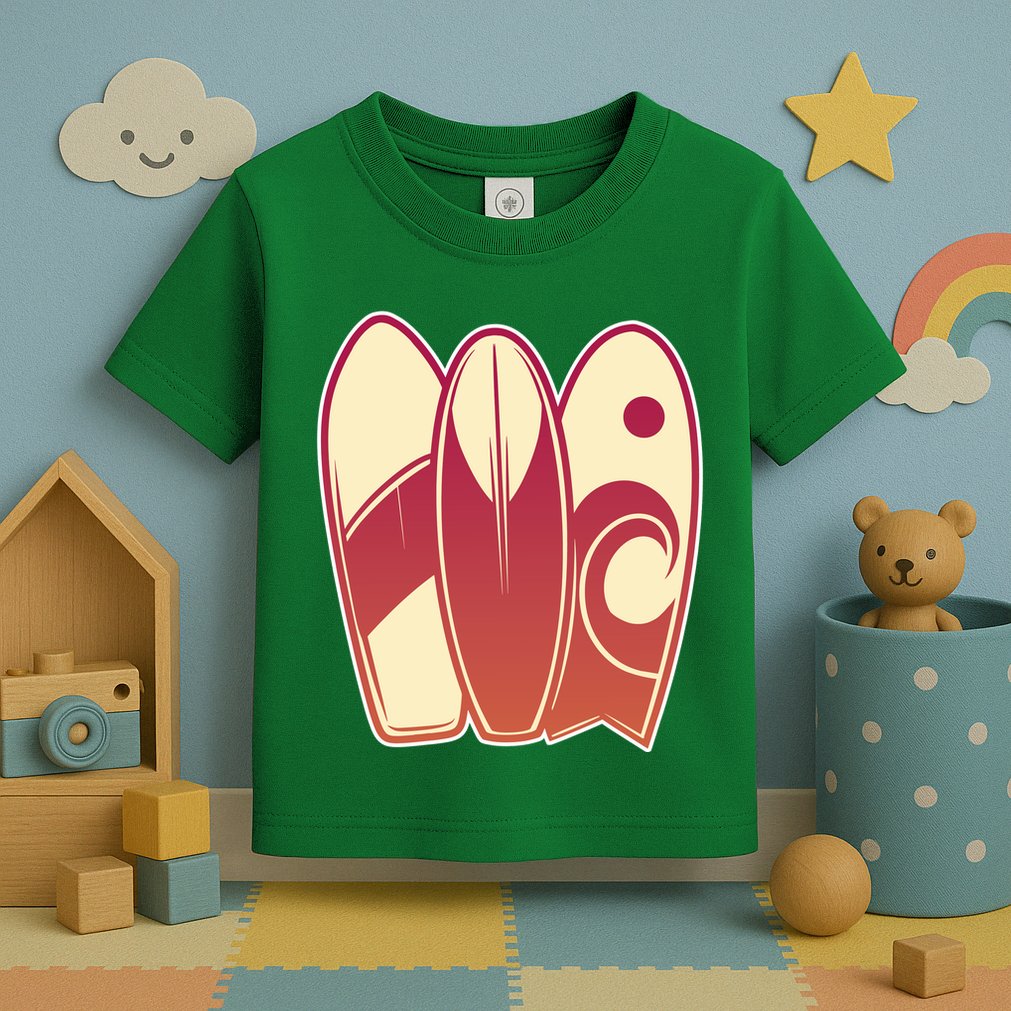 Retro Surfboard Surfing Toddler T-Shirt