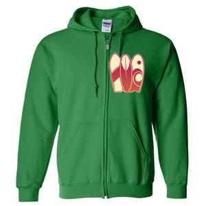 Retro Surfboard Surfing Full Zip Hoodie