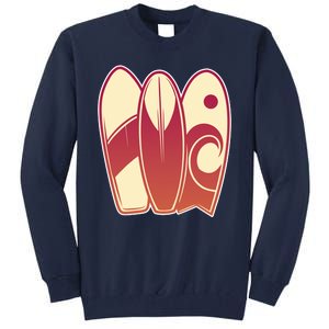 Retro Surfboard Surfing Tall Sweatshirt