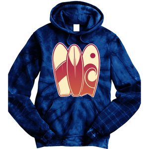 Retro Surfboard Surfing Tie Dye Hoodie