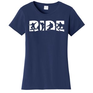 RIDE Snowboard, Snowboarder, Christmas Snowboarding Pullover Women's T-Shirt