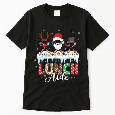 Reindeer Santa Snowman Lunch Aide Christmas Tall T-Shirt