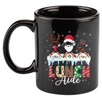 Reindeer Santa Snowman Lunch Aide Christmas 11oz C Handle Ceramic Mug