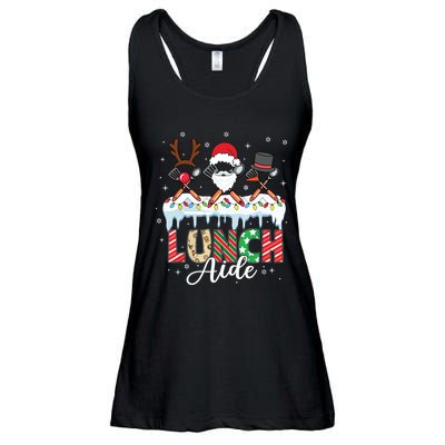 Reindeer Santa Snowman Lunch Aide Christmas Ladies Essential Flowy Tank